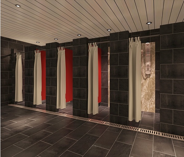 健身會(huì )所盥洗室裝修設計效果