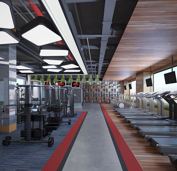 健身房局部性健身器械區設計效果圖