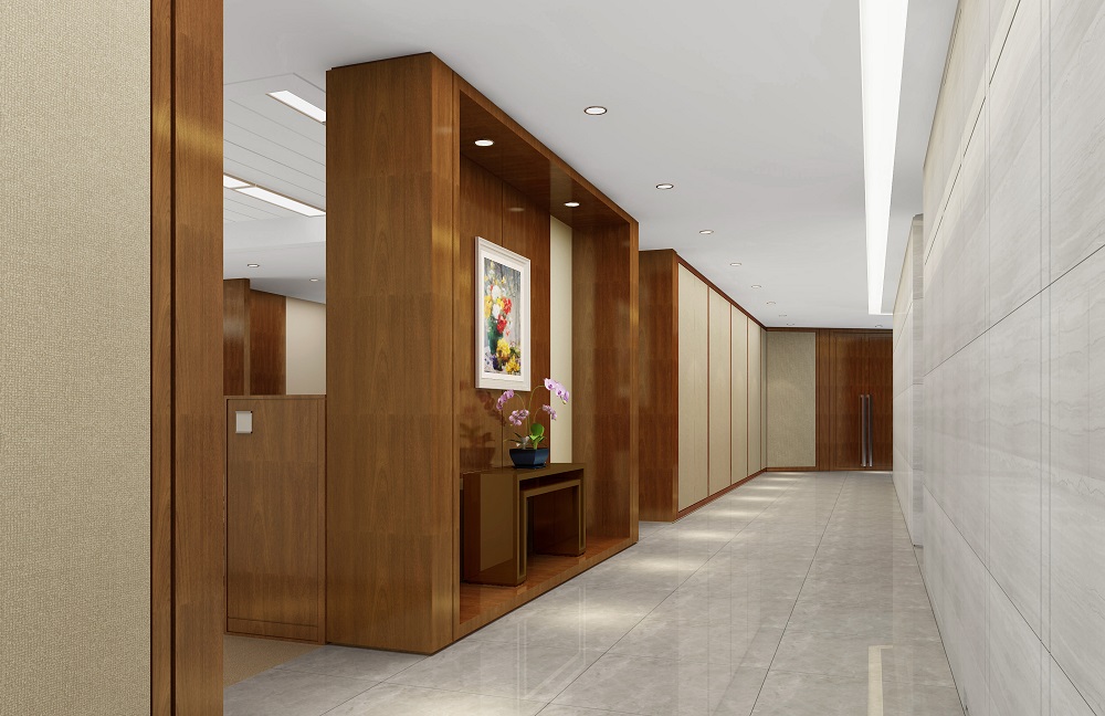 銀行辦公樓走道設計效果圖
