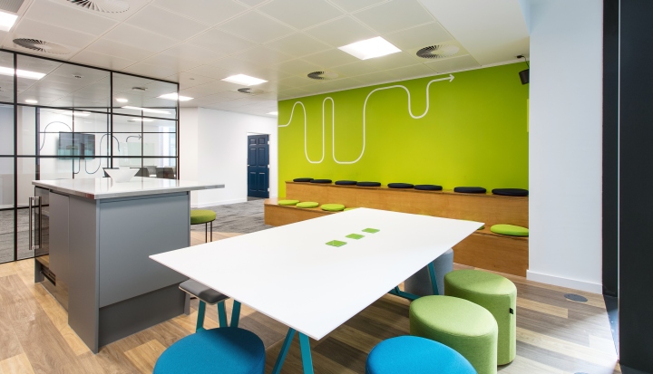 開(kāi)放式互動(dòng)型辦公室裝修效果圖