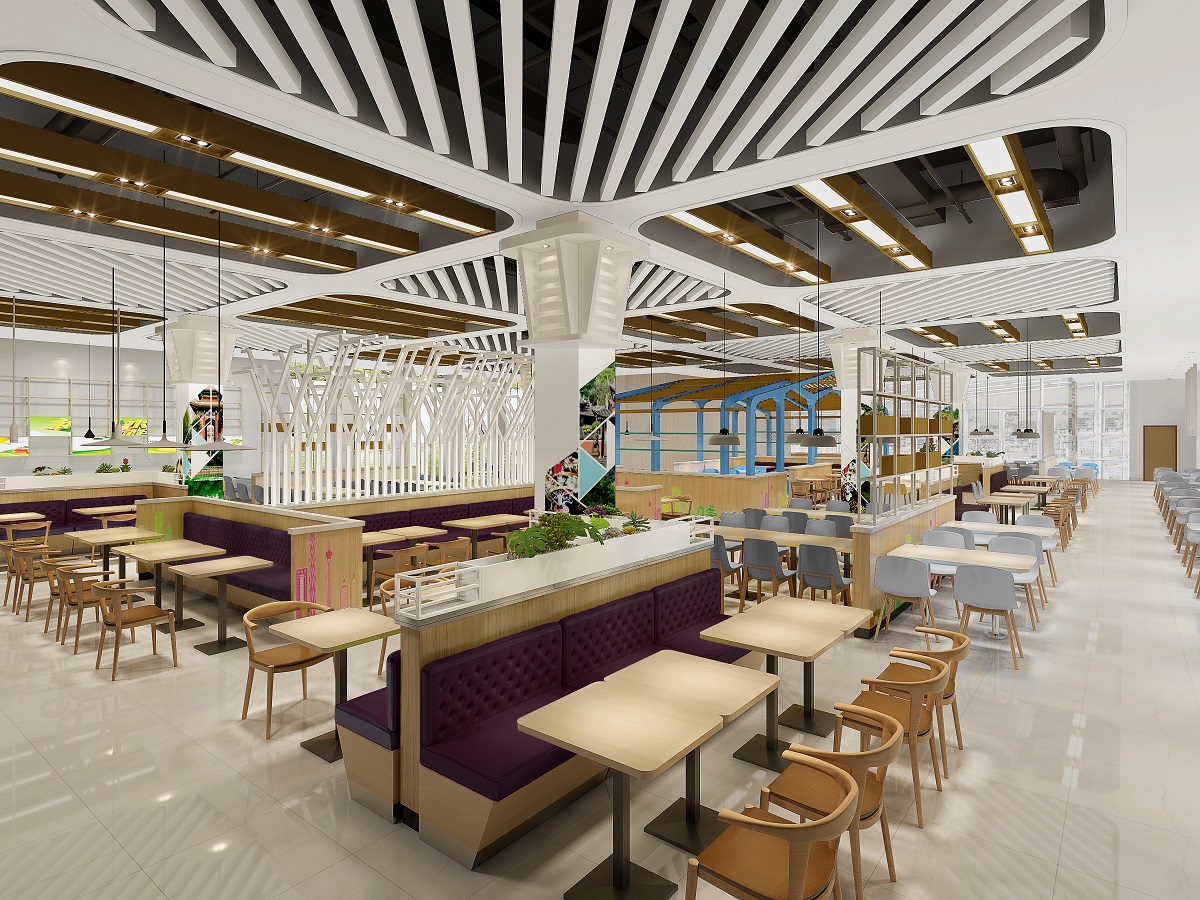 華為工廠(chǎng)邁志豪餐廳裝修效果圖