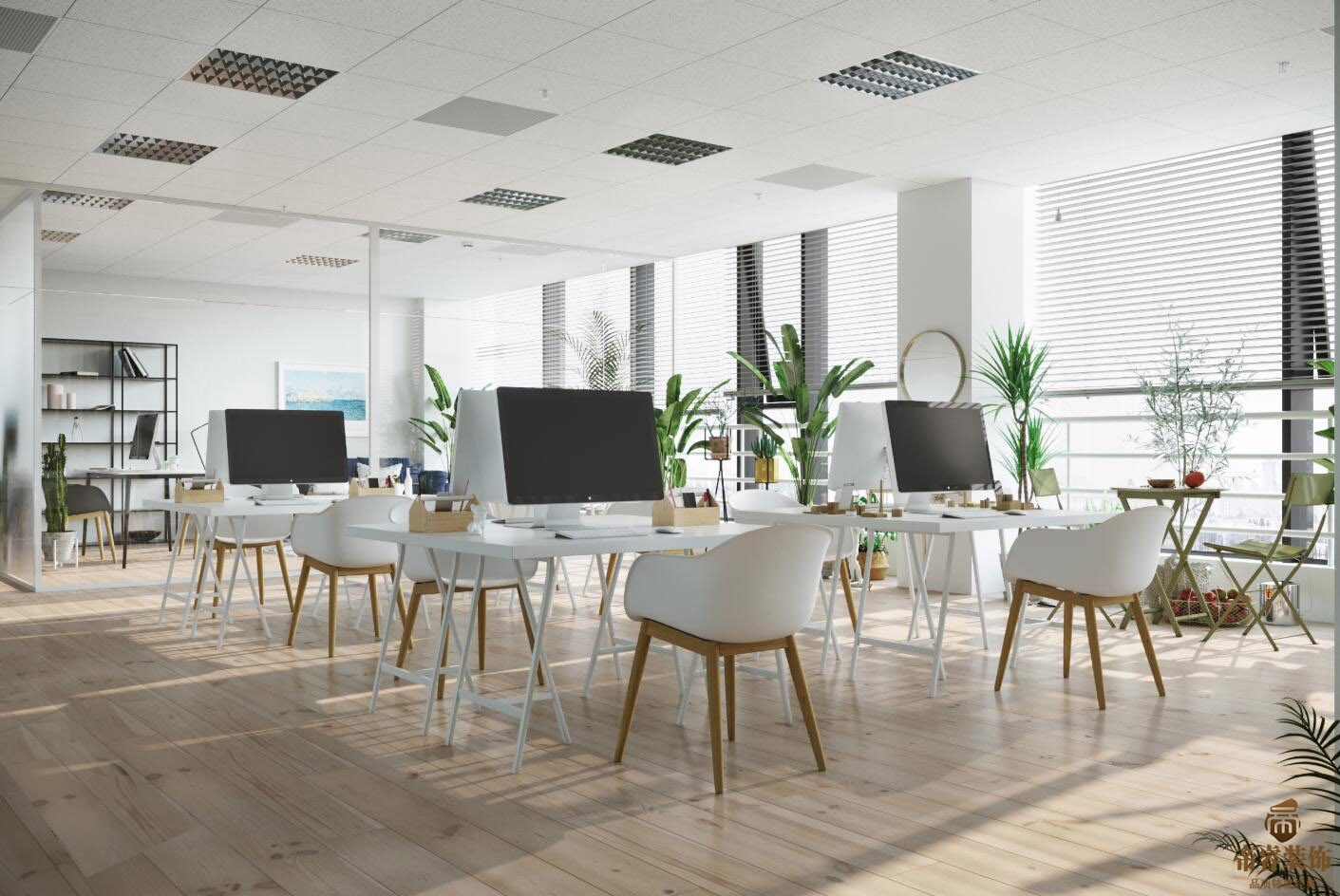 辦公室工作區裝修效果圖