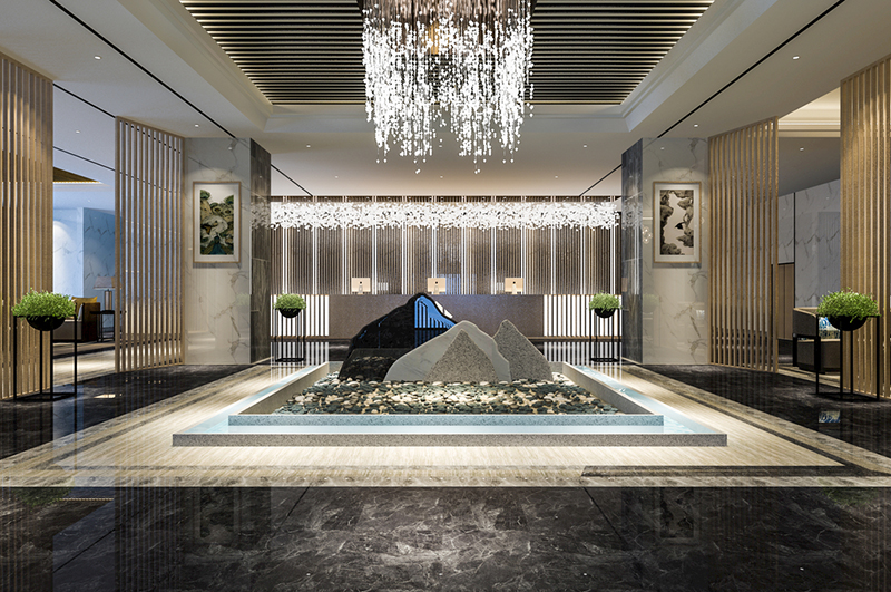 時(shí)尚賓館大廳裝修設計效果圖