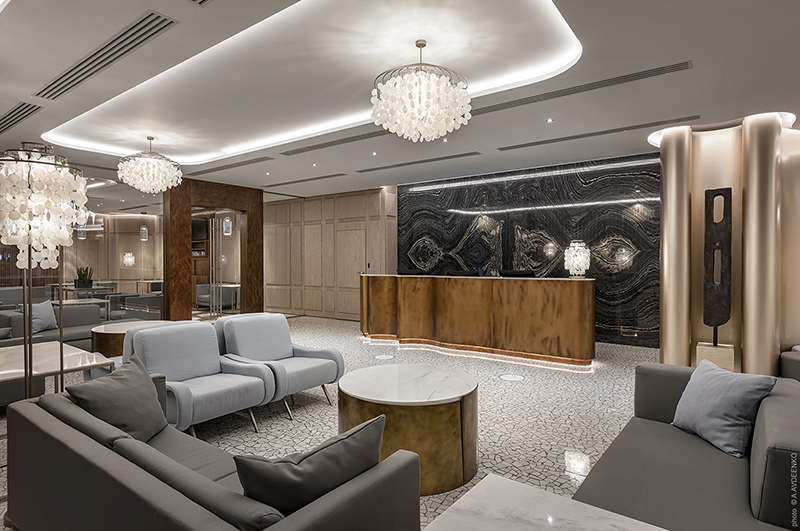 時(shí)尚賓館大廳休息區裝修效果圖