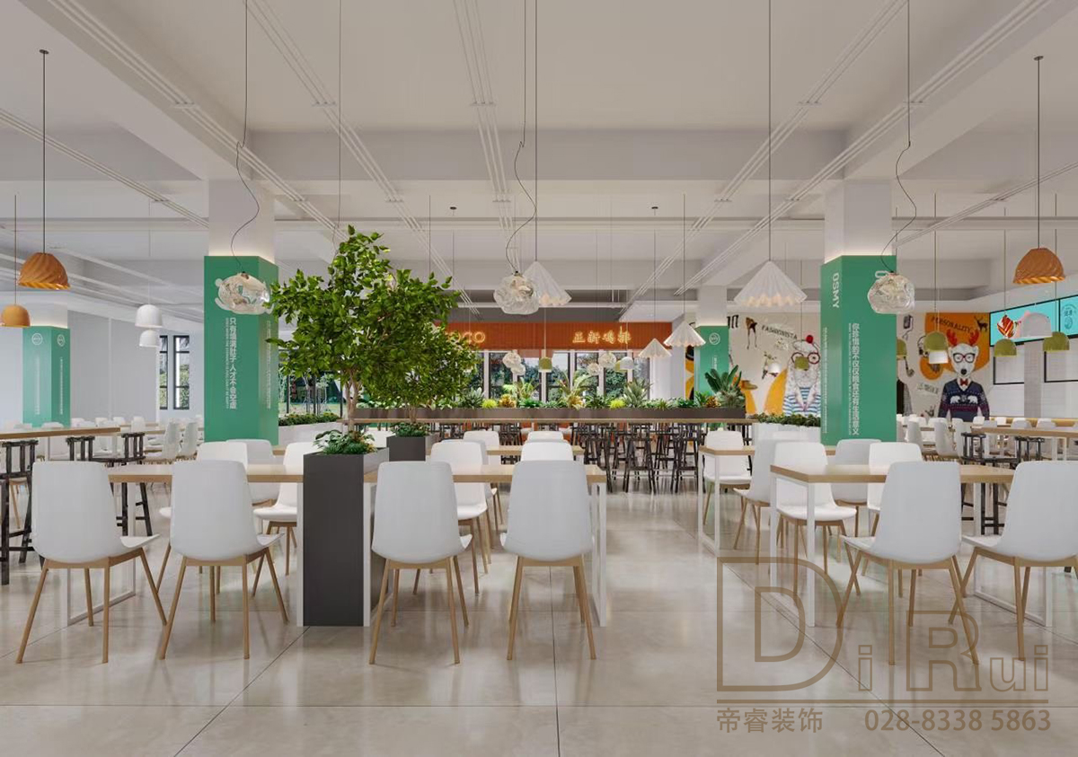 大學(xué)食堂校園餐廳裝修設計效果圖